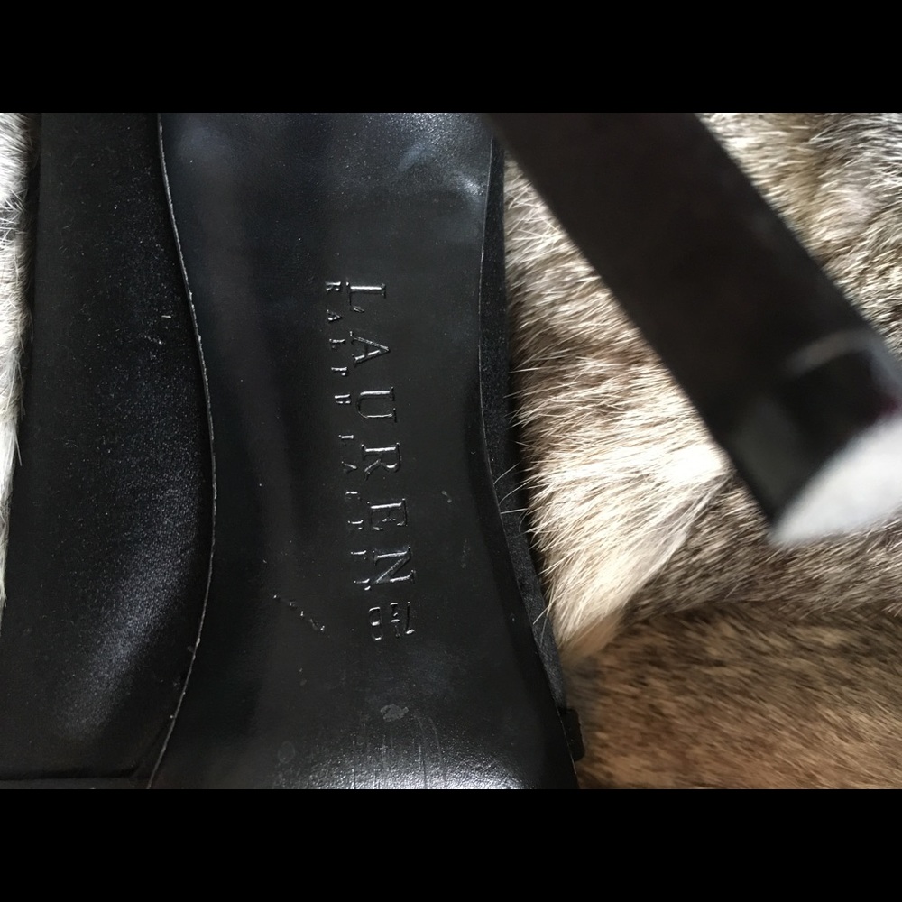 Authentic Ralph Lauren Satin Jeweled High Heels. - Picture 5 of 7